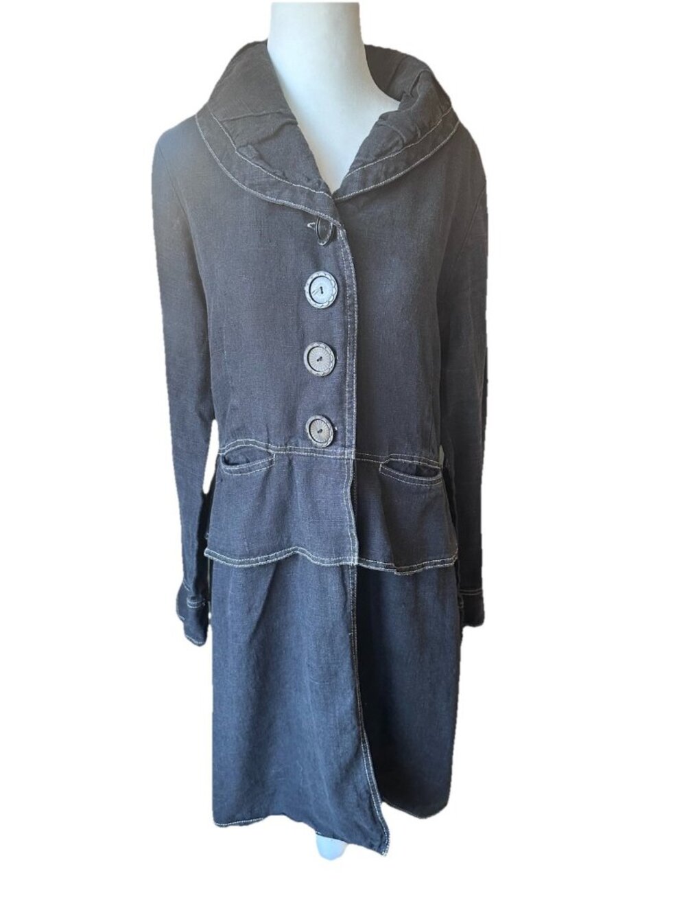 Neesh By D.A.R. Linen Black Boho Jacket Blazer Size L